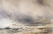 Bamborough Castle,Northumberland Stormy Weather (mk47) Anthony Vandyck Copley Fielding